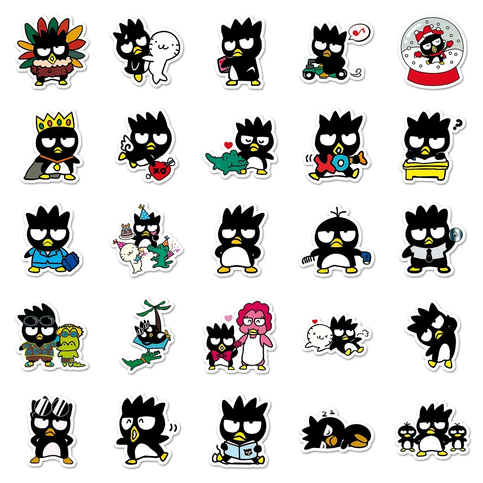 50 Adet Badtz-Maru Sticker Seti | Sanrio Temalı Suya Dayanıklı Etiket Paketi Sticker Master