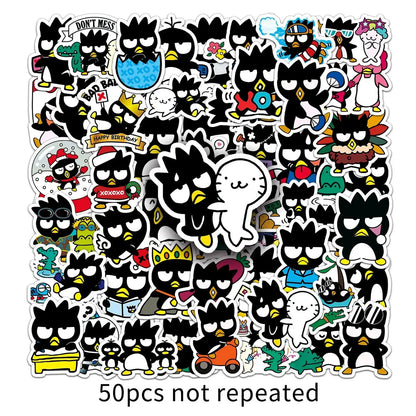 50 Adet Badtz-Maru Sticker Seti | Sanrio Temalı Suya Dayanıklı Etiket Paketi Sticker Master