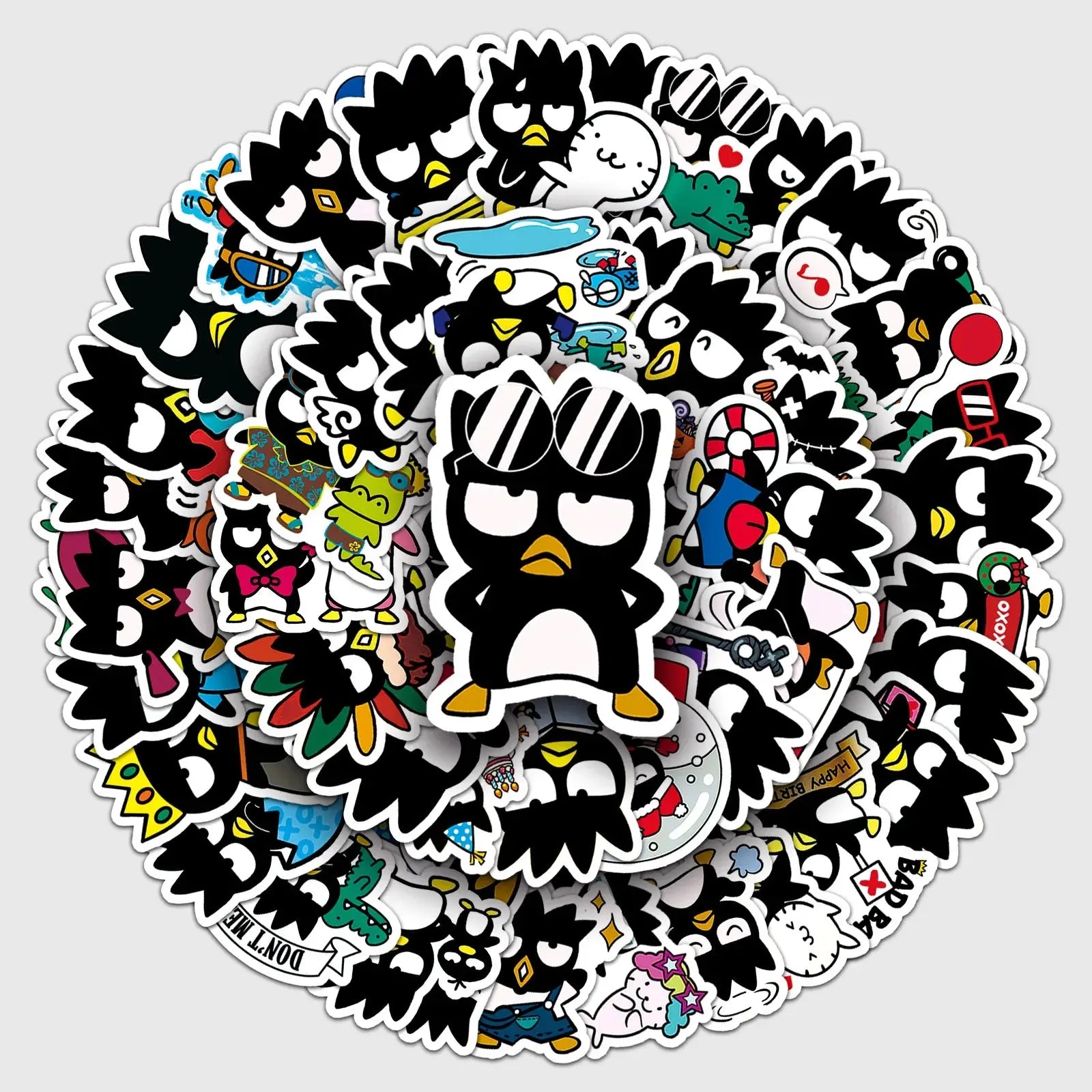 50 Adet Badtz-Maru Sticker Seti | Sanrio Temalı Suya Dayanıklı Etiket Paketi Sticker Master