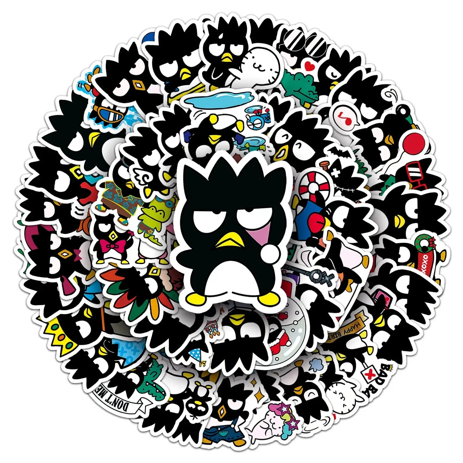 50 Adet Badtz-Maru Sticker Seti | Sanrio Temalı Suya Dayanıklı Etiket Paketi Sticker Master
