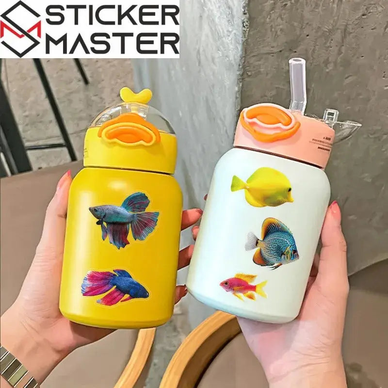 50 Adet Balık Sticker Seti | Suya Dayanıklı Tropikal Okyanus Çıkartmaları - Sticker Master