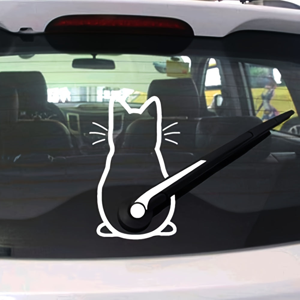 Komik Kedi Arka Cam Stickerı 19x29,5 | Sticker Master