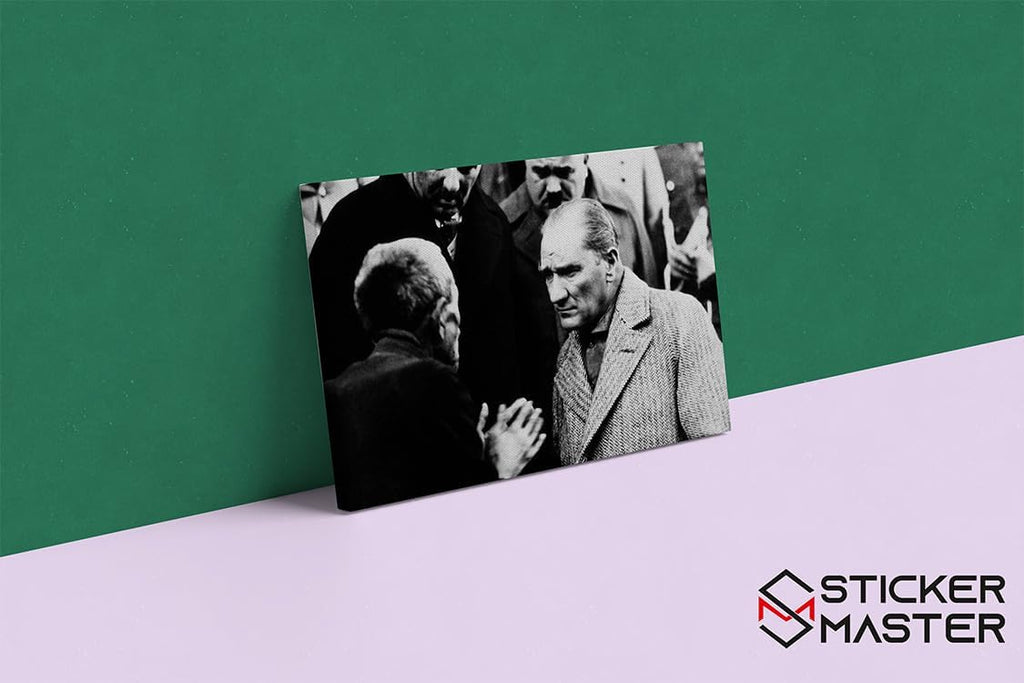Sticker Master Atatürk Temalı Siyah Beyaz Portre Kanvas Tablo | 40x60 Cm,50x70 Cm,100x70 Cm | Sanatın Büyüsünü Mekânınıza Taşıyın