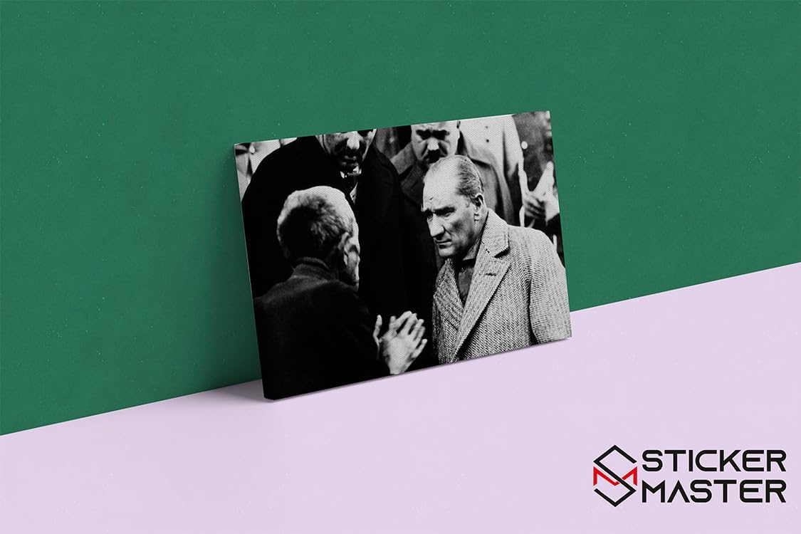 Sticker Master Atatürk Temalı Siyah Beyaz Portre Kanvas Tablo | 40x60 Cm,50x70 Cm,100x70 Cm | Sanatın Büyüsünü Mekânınıza Taşıyın