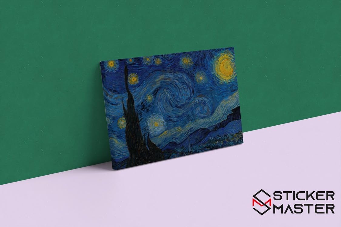 Sticker Master Yıldızlı Gece - Starry Night Kanvas Tablo | 40x60 Cm,50x70 Cm,100x70 Cm | Sanatın Büyüsünü Mekânınıza Taşıyın