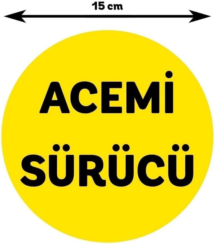 Sticker Master Acemi Sürücü Motorsiklet,Kask,Laptop,Motor Ve Oto Araç Sticker 15x15 Cm