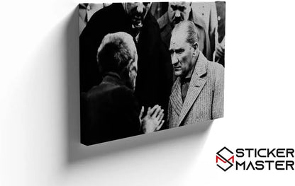 Sticker Master Atatürk Temalı Siyah Beyaz Portre Kanvas Tablo | 40x60 Cm,50x70 Cm,100x70 Cm | Sanatın Büyüsünü Mekânınıza Taşıyın Sticker Master