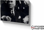 Sticker Master Atatürk Siyah Beyaz Portre Kanvas Tablo | 40x60 Cm,50x70 Cm,100x70 Cm | Sanatın Büyüsünü Mekânınıza Taşıyın