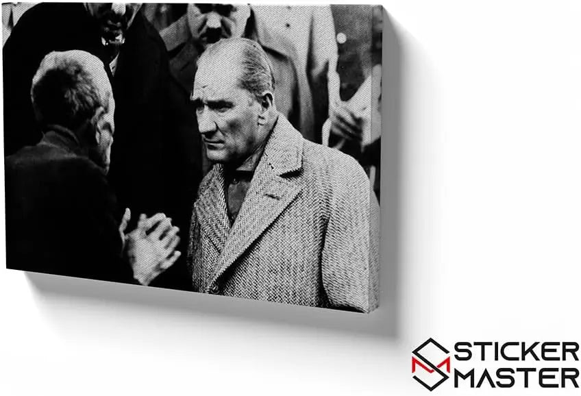 Sticker Master Atatürk Temalı Siyah Beyaz Portre Kanvas Tablo | 40x60 Cm,50x70 Cm,100x70 Cm | Sanatın Büyüsünü Mekânınıza Taşıyın Sticker Master