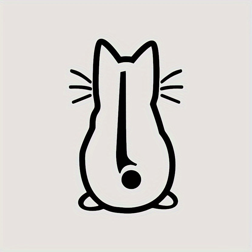 Komik Kedi Arka Cam Stickerı 19x29,5 | Sticker Master