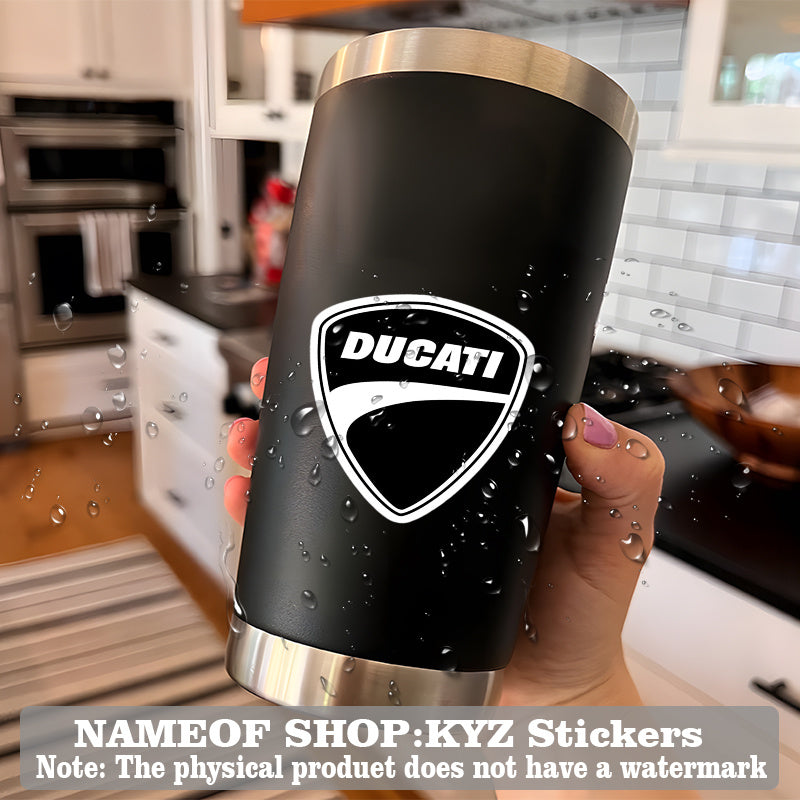 Ducati Logo Siyah Beyaz Sticker 2’li Set Vinil Çıkartma | Sticker Master