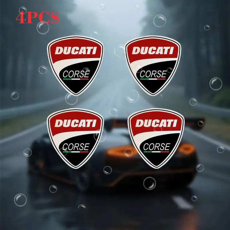 Ducati Logo Sticker 4’lü Set Kırmızı Siyah Vinil Etiket|Sticker Master