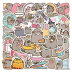 Sticker Master 50’li Sevimli Şişko Kedi Sticker Seti Laptop, Su Şişesi, Kaykay ve Daha Fazlası İçin Renkli PVC Etiketler