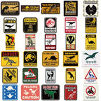 Sticker Master 60’lı Dinozor Uyarı Sticker Seti Laptop, Defter, Bavul ve Daha Fazlası İçin Renkli PVC Etiketler