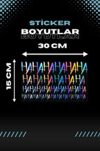 Sticker Master Hologramlı Hahaha Sticker Motorsiklet,Kask,Laptop,Motor Ve Oto Araç Sticker 15 X 30 Cm