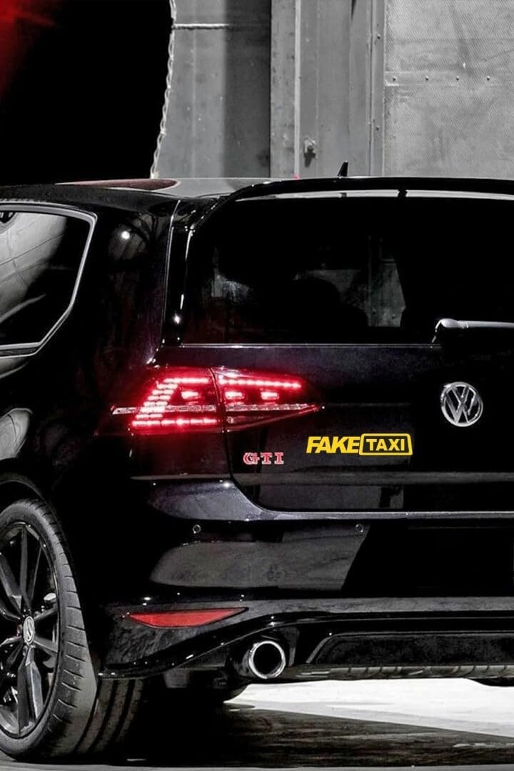 Sticker Master Fake Taxi Taksi Sticker Motorsiklet,Kask,Laptop,Motor Ve Oto Araç Sticker 14 X 3 Cm Renkli