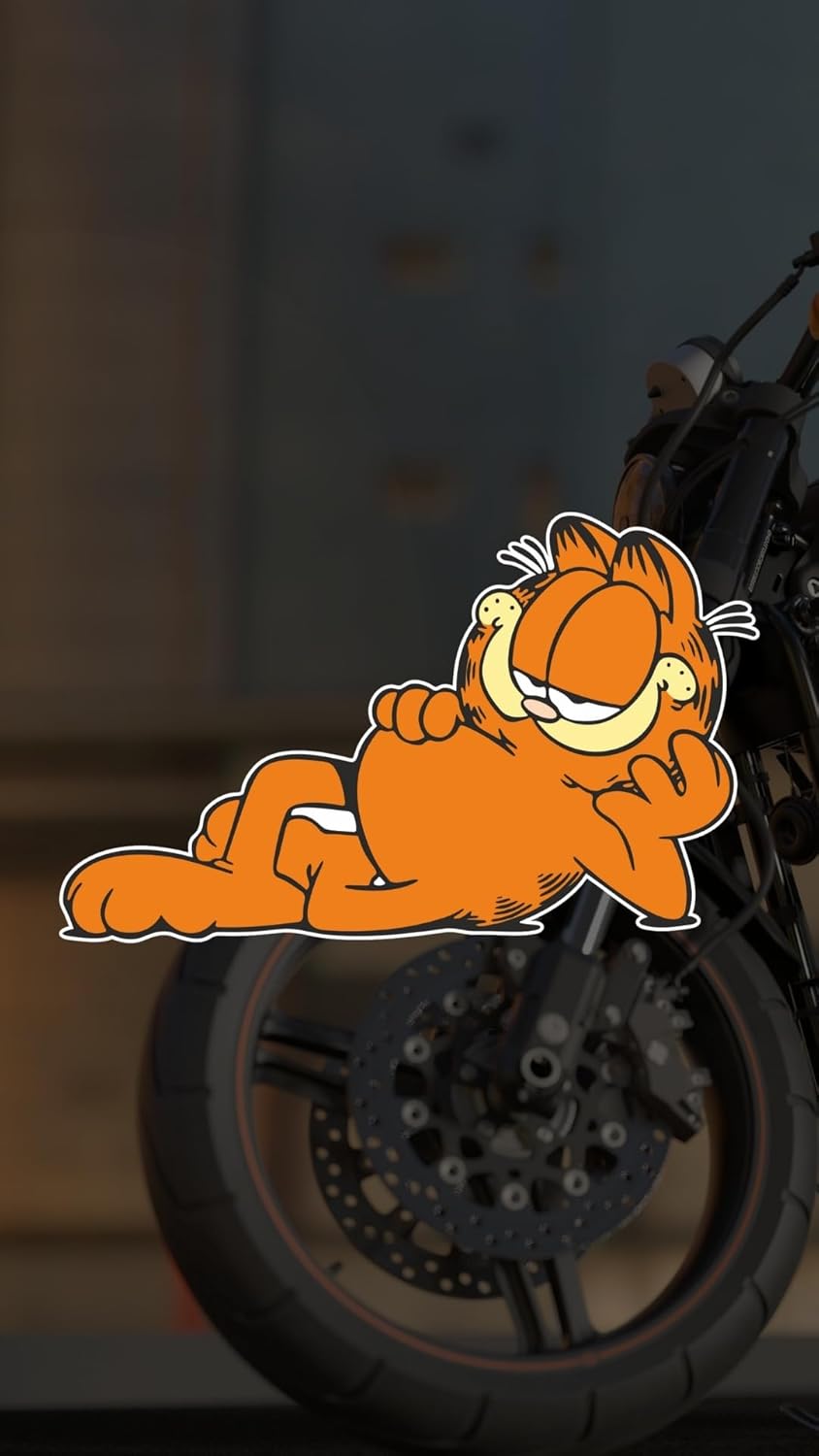Sticker Master Garfield Motorsiklet,Kask,Laptop,Motor Ve Oto Araç Sticker 13X8 Cm
