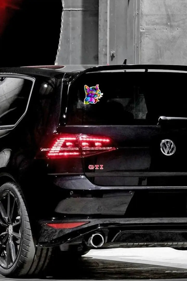  Rengarenk Kedi Motorsiklet,Kask,Laptop,Motor Ve Oto Araç Sticker 9 X 10 Cm Sticker Master