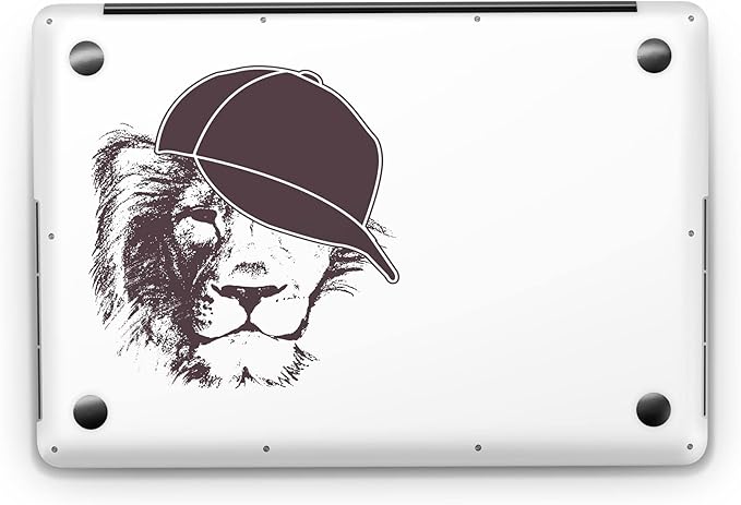 Sticker Master Black Lion With Hat Evrensel Sticker Dizüstü Bilgisayar Vinil Sticker Decal 12" 13" 13.3" 14" 15" 15.4" 15.6 inç Dizüstü Bilgisayar Çıkartma Koruyucu Macbook Asus Acer Hp Lenovo Huawei Dell İçin