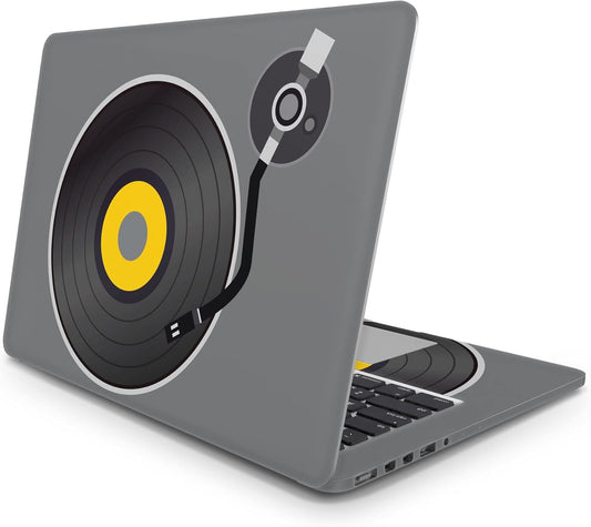 Sticker Master Retro Vinyl Record Player Evrensel Sticker Dizüstü Bilgisayar Vinil Sticker Decal 12" 13" 13.3" 14" 15" 15.4" 15.6 inç Dizüstü Bilgisayar Çıkartma Koruyucu Macbook Asus Acer Hp Lenovo Huawei Dell İçin - Sticker Master