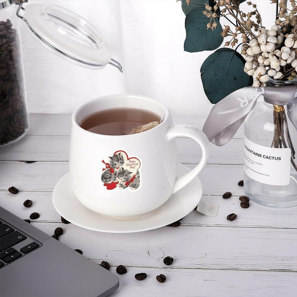 Sticker Master Vintage Pembe Estetik Kolaj Çıkartma Seti - 60 Parça, Su Geçirmez | Sevgililer Günü Temalı - Sticker Master