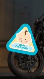 Sticker Master Baby On Board Boy Arabada Bebek Var Erkek Mavi Motorsiklet,Kask,Laptop,Motor Ve Oto Araç Sticker 12 Cm