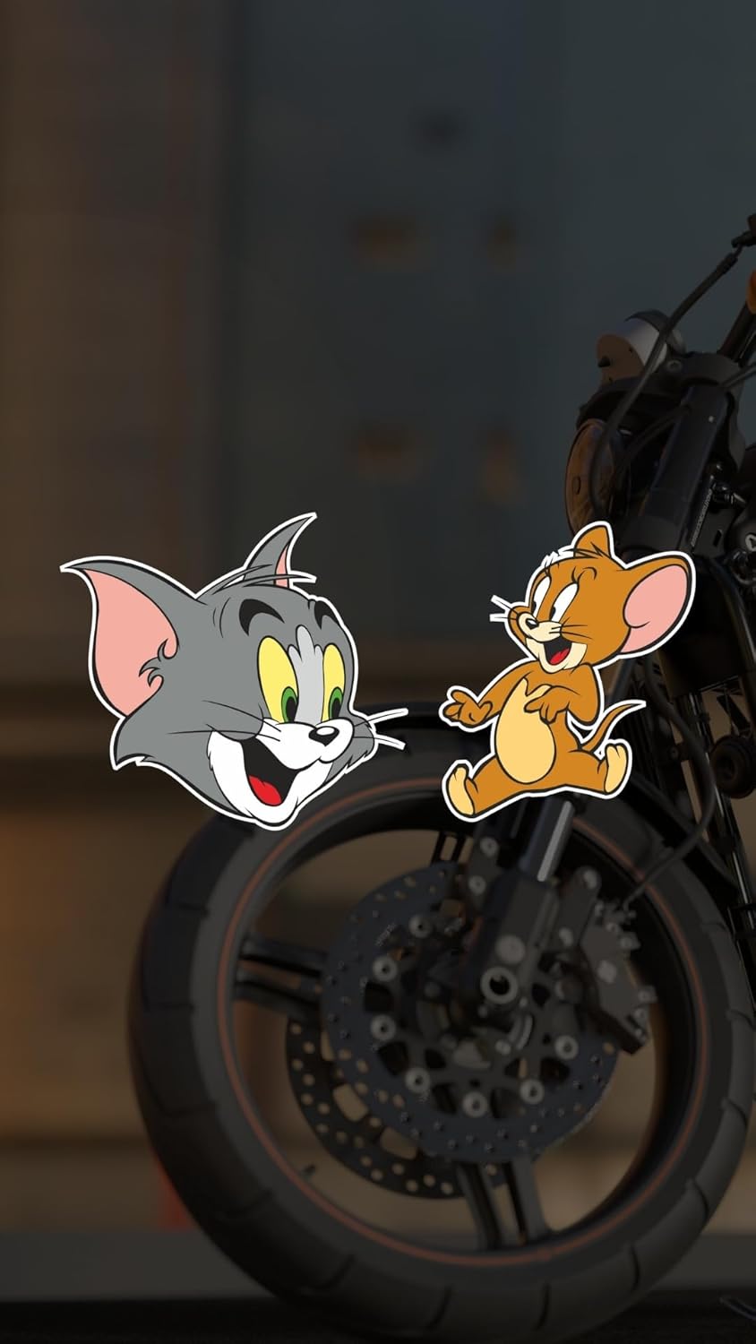 Sticker Master Tom Ve Jerry Head Motorsiklet,Kask,Laptop,Motor Ve Oto Araç Sticker 15 X 7,5 Cm