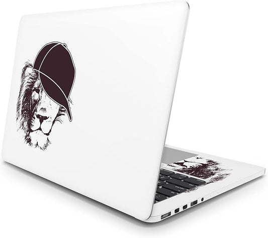 Sticker Master Black Lion With Hat Evrensel Sticker Dizüstü Bilgisayar Vinil Sticker Decal 12" 13" 13.3" 14" 15" 15.4" 15.6 inç Dizüstü Bilgisayar Çıkartma Koruyucu Macbook Asus Acer Hp Lenovo Huawei Dell İçin