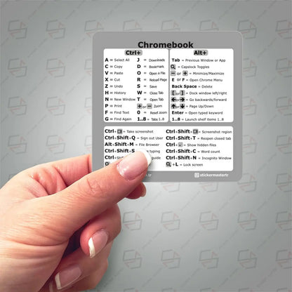 Chrome OS Referans Klavye Kısayol Etiketi Sticker Master