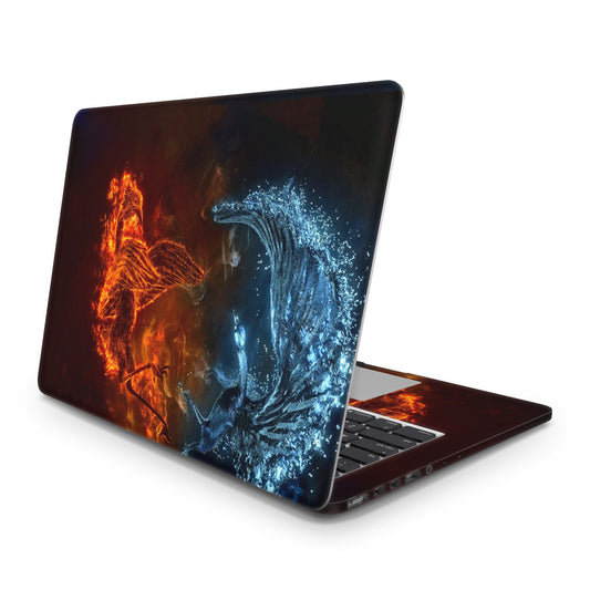 Sticker Master Fire And Water Evrensel Sticker Dizüstü Bilgisayar Vinil Sticker Decal  12" 13" 13.3" 14" 15" 15.4" 15.6 inç Dizüstü Bilgisayar Çıkartma Koruyucu Macbook Asus Acer Hp Lenovo Huawei Dell İçin