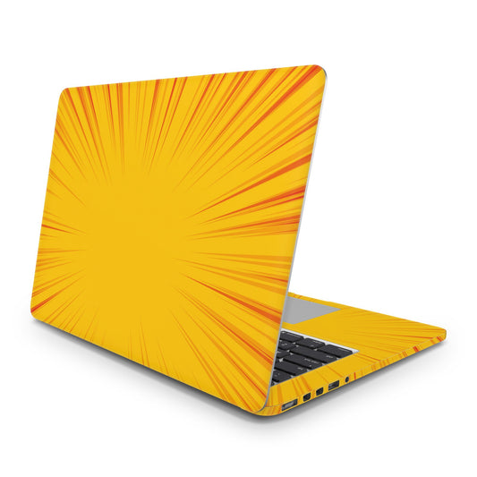 Sticker Master Yellow Zoom Lines Evrensel Sticker Dizüstü Bilgisayar Vinil Sticker Decal  12" 13" 13.3" 14" 15" 15.4" 15.6 inç Dizüstü Bilgisayar Çıkartma Koruyucu Macbook Asus Acer Hp Lenovo Huawei Dell İçin