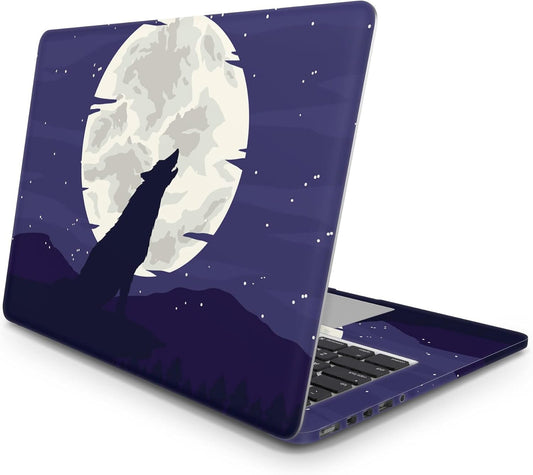 Sticker Master Wolf And Moon Evrensel Sticker Dizüstü Bilgisayar Vinil Sticker Decal 12" 13" 13.3" 14" 15" 15.4" 15.6 inç Dizüstü Bilgisayar Çıkartma Koruyucu Macbook Asus Acer Hp Lenovo Huawei Dell İçin
