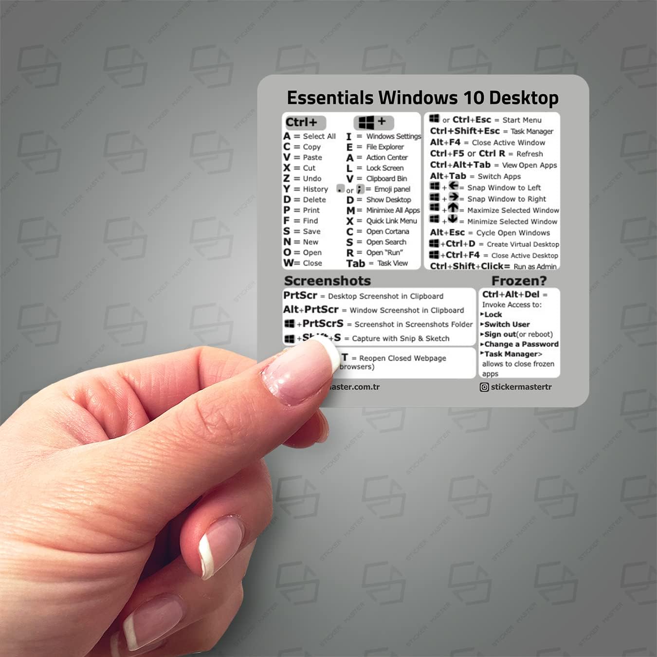 Sticker Master Word & Excel Kısayol Klavye Çıkartması – Şeffaf Vinil, Kalıntı Bırakmaz, Suya Dayanıklı, PC ve MacBook Uyumlu