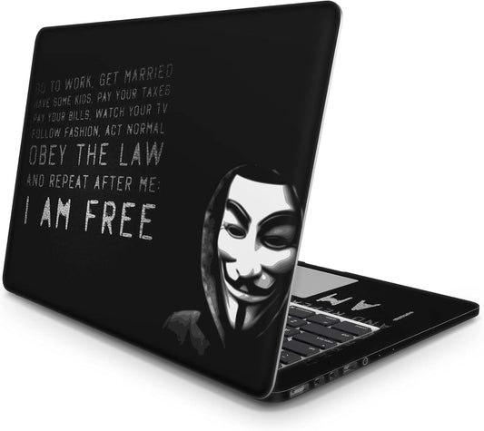 Sticker Master  I Am Free Evrensel Sticker Dizüstü Bilgisayar Vinil Sticker Decal 12" 13" 13.3" 14" 15" 15.4" 15.6 inç Dizüstü Bilgisayar Çıkartma Koruyucu Macbook Asus Acer Hp Lenovo Huawei Dell İçin