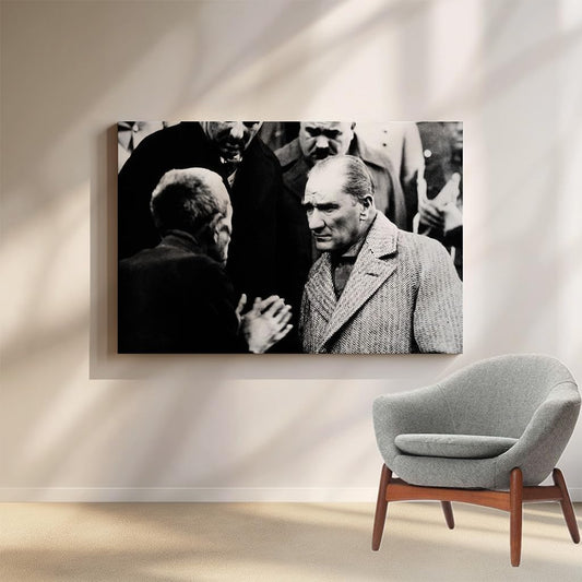 Sticker Master Atatürk Temalı Siyah Beyaz Portre Kanvas Tablo | 40x60 Cm,50x70 Cm,100x70 Cm | Sanatın Büyüsünü Mekânınıza Taşıyın