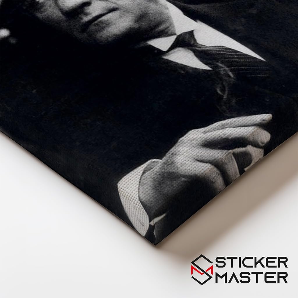 Sticker Master Atatürk Siyah Beyaz Portre Kanvas Tablo | 40x60 Cm,50x70 Cm,100x70 Cm | Sanatın Büyüsünü Mekânınıza Taşıyın