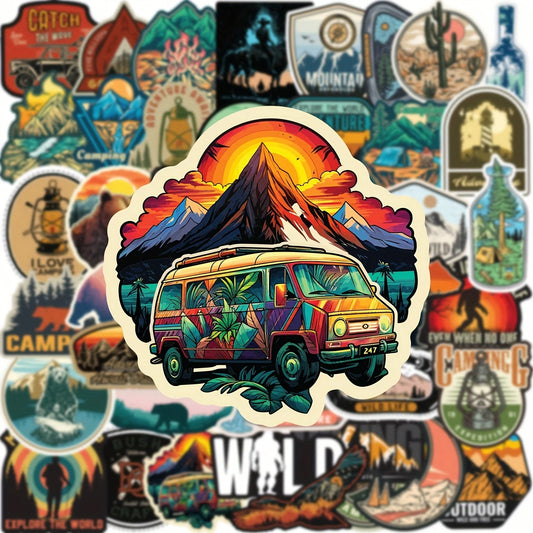 Sticker Master Adventure Su Geçirmez Vinil Çıkartmalar Su Şişeleri, Dizüstü Bilgisayarlar, Kamp Ekipmanları, Seyahat, Yürüyüş, Doğa, Açık Hava, Yetişkinler ve Gençler İçin Çıkartma Paketi