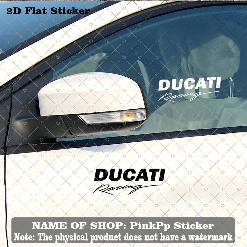 Ducati Racing Siyah Beyaz Şeffaf Sticker 2’li Set | Sticker Master