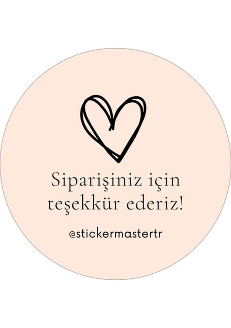 Sticker Master Şirketler Için Teşekkür Ederiz Kalp Sticker Etiket Paketleme Kutu Zarf 4 X 4 Cm 50Lı