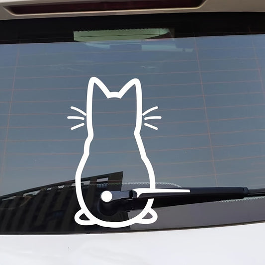 Komik Kedi Arka Cam Stickerı 19x29,5 | Sticker Master