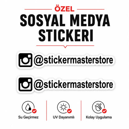 Kişiye Özel Instagram Sticker | Sosyal Medya Araç Çıkartması (2 Adet) | Sticker Master