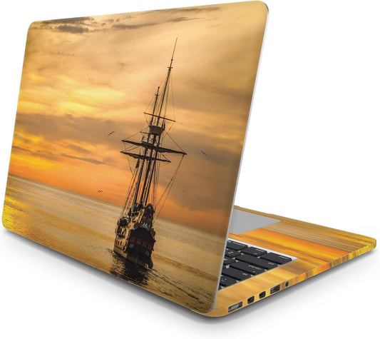 Sticker Master Sunset And Sailboat Evrensel Sticker Dizüstü Bilgisayar Vinil Sticker Decal 12" 13" 13.3" 14" 15" 15.4" 15.6 inç Dizüstü Bilgisayar Çıkartma Koruyucu Macbook Asus Acer Hp Lenovo Huawei Dell İçin