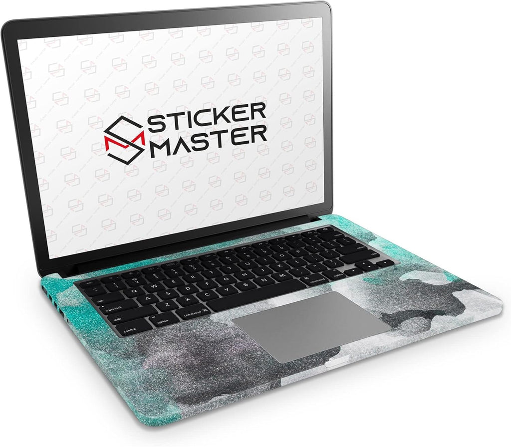 Sticker Master Abstract Watercolor Green Black Evrensel Sticker Dizüstü Bilgisayar Vinil Sticker Decal 12" 13" 13.3" 14" 15" 15.4" 15.6 inç Dizüstü Bilgisayar Çıkartma Koruyucu Macbook Asus Acer Hp Lenovo Huawei Dell İçin
