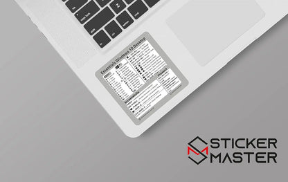 Sticker Master Word & Excel Kısayol Klavye Çıkartması – Şeffaf Vinil, Kalıntı Bırakmaz, Suya Dayanıklı, PC ve MacBook Uyumlu Sticker Master