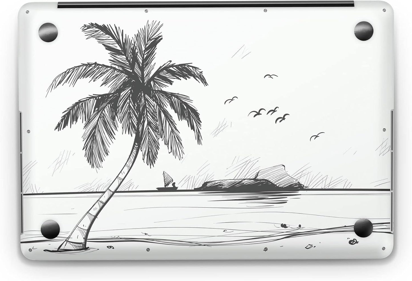 Sticker Master Beach Sketch Evrensel Sticker Dizüstü Bilgisayar Vinil Sticker Decal 12" 13" 13.3" 14" 15" 15.4" 15.6 inç Dizüstü Bilgisayar Çıkartma Koruyucu Macbook Asus Acer Hp Lenovo Huawei Dell İçin