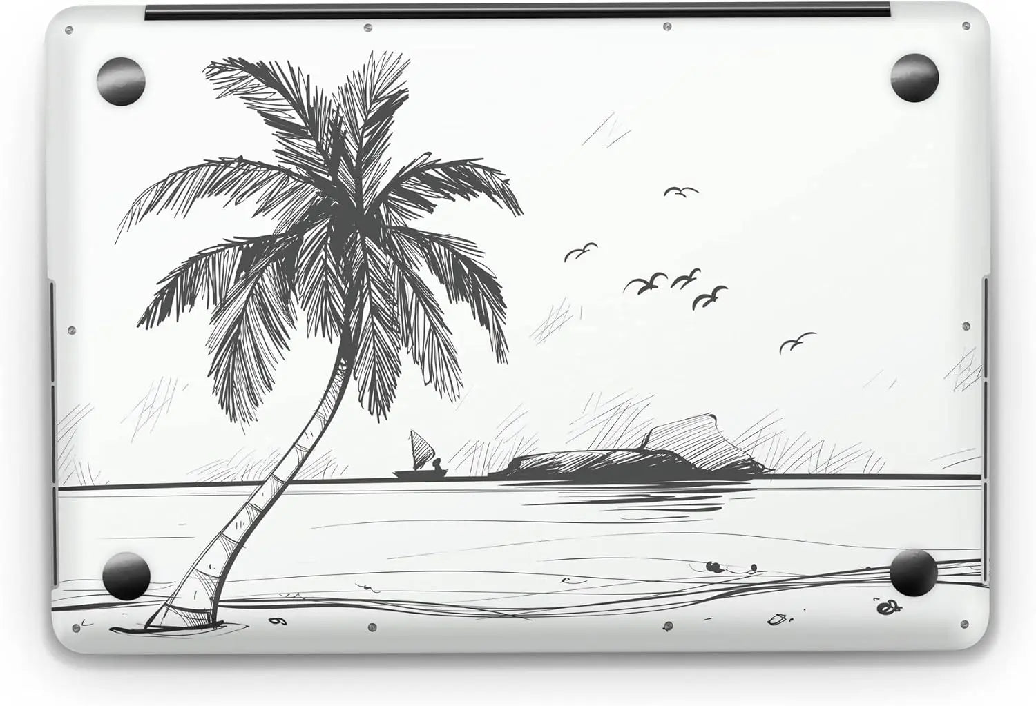 Sticker Master Beach Sketch Evrensel Sticker Dizüstü Bilgisayar Vinil Sticker Decal 12" 13" 13.3" 14" 15" 15.4" 15.6 inç Dizüstü Bilgisayar Çıkartma Koruyucu Macbook Asus Acer Hp Lenovo Huawei Dell İçin Sticker Master