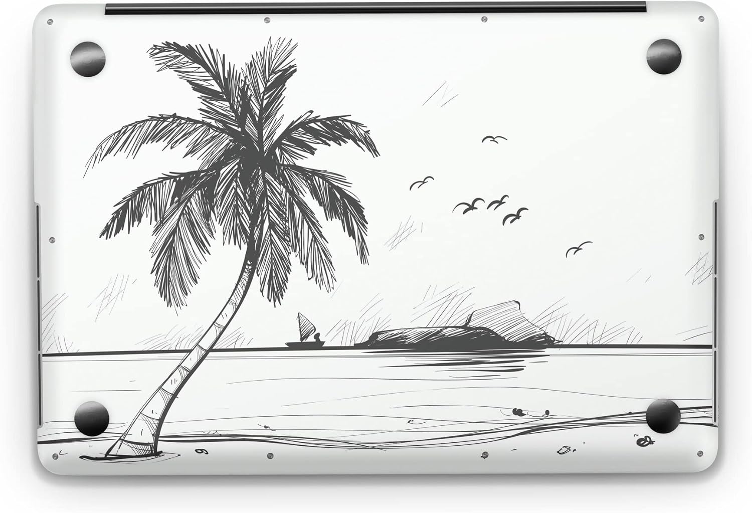 Sticker Master Beach Sketch Evrensel Sticker Dizüstü Bilgisayar Vinil Sticker Decal 12" 13" 13.3" 14" 15" 15.4" 15.6 inç Dizüstü Bilgisayar Çıkartma Koruyucu Macbook Asus Acer Hp Lenovo Huawei Dell İçin