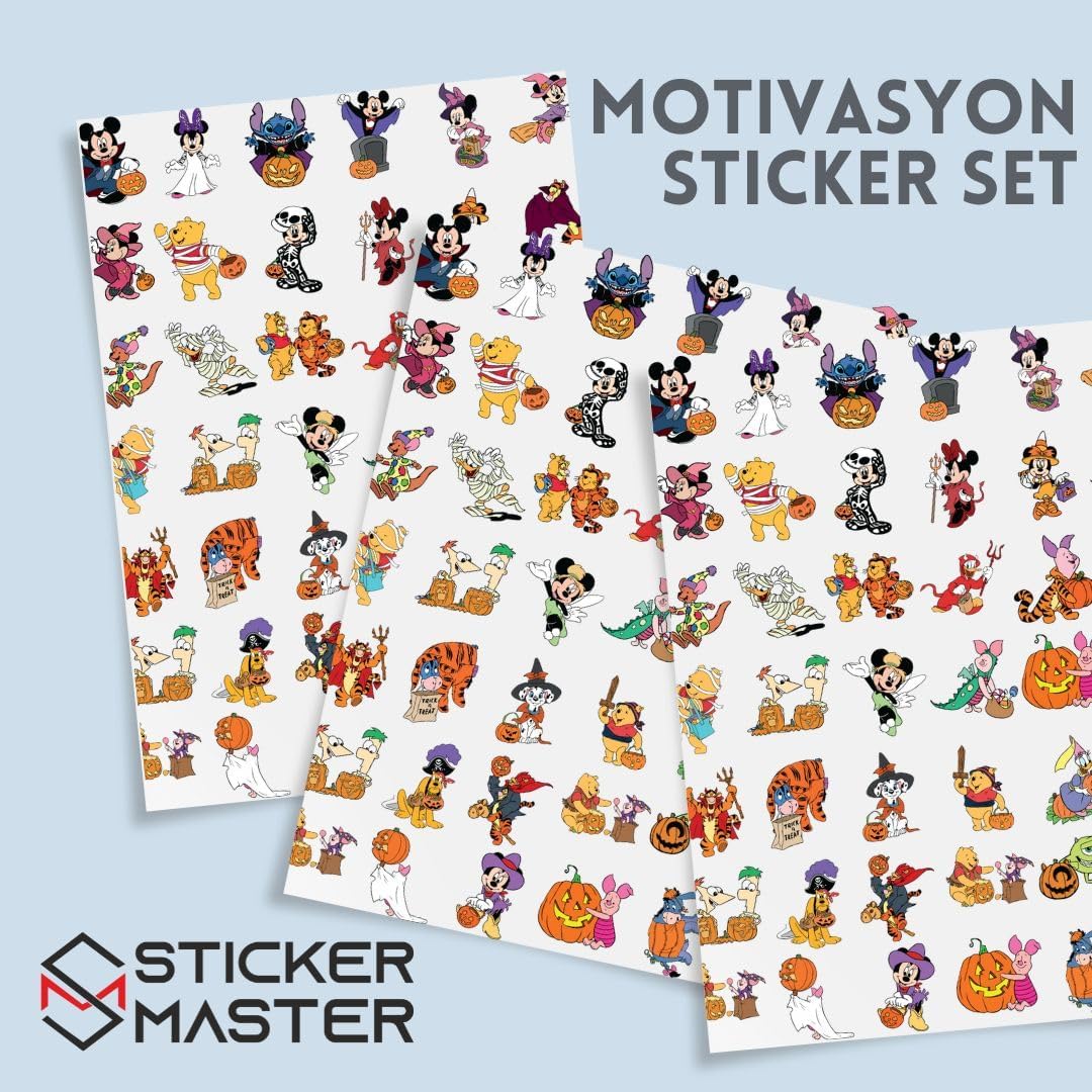 Sticker Master 70 Adet Karikatür Çıkartma Paketi – Su Geçirmez Vinil Sticker Seti, Laptop, Kaykay, Valiz, Bisiklet ve Daha Fazlası İçin