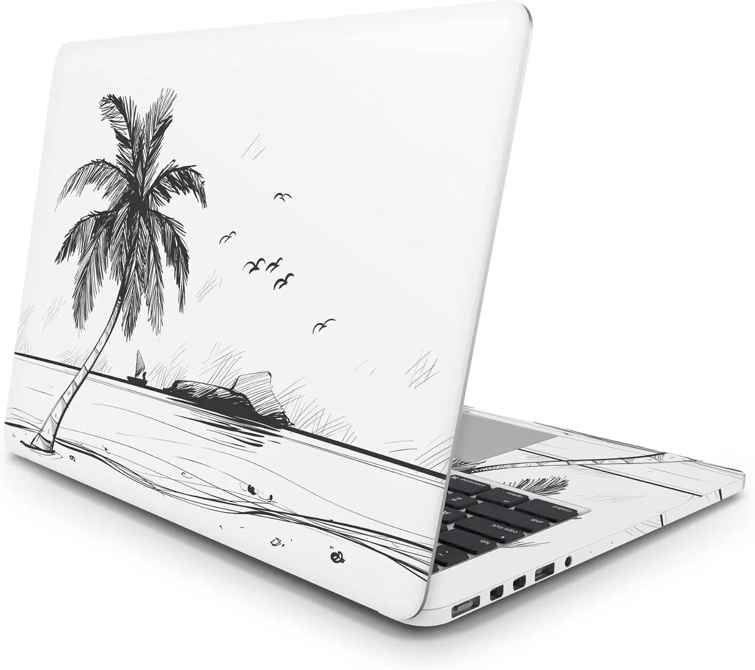 Sticker Master Beach Sketch Evrensel Sticker Dizüstü Bilgisayar Vinil Sticker Decal 12" 13" 13.3" 14" 15" 15.4" 15.6 inç Dizüstü Bilgisayar Çıkartma Koruyucu Macbook Asus Acer Hp Lenovo Huawei Dell İçin Sticker Master