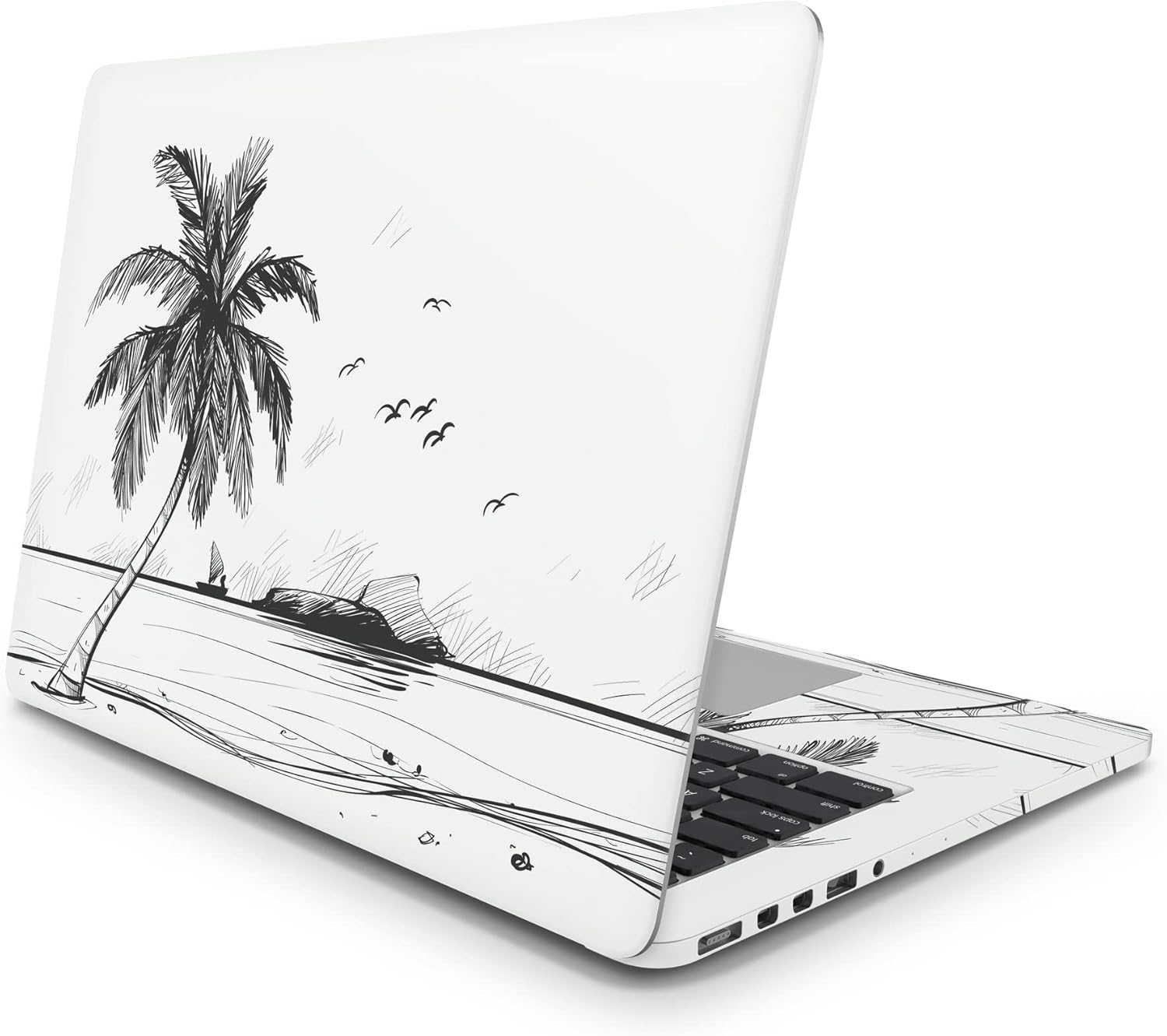 Sticker Master Beach Sketch Evrensel Sticker Dizüstü Bilgisayar Vinil Sticker Decal 12" 13" 13.3" 14" 15" 15.4" 15.6 inç Dizüstü Bilgisayar Çıkartma Koruyucu Macbook Asus Acer Hp Lenovo Huawei Dell İçin